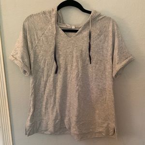 Cable and Gauge heather grey hooded tee